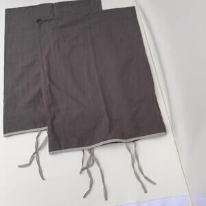 New No Box West Elm Pillow Shams Set of 2 Standard Brown Linen Cotton Coastal
